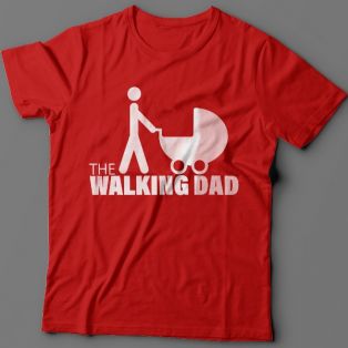 Прикольная футболка с надписью "The walking dad" ("ходячий отец")